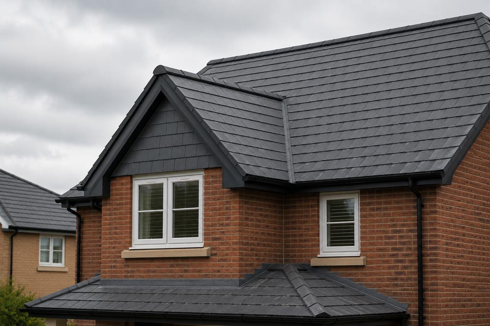 Synthetic slate roof tiles